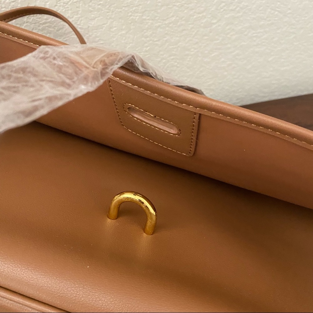 Golden Brown Belted Convertible Classic Shoulder Crossbody Bag Purse - Picture 7 of 14